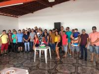 Agentes de limpeza urbana e prefeito Vital Costa se reúnem em confraternização