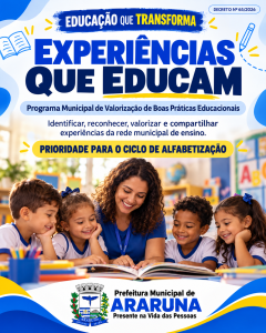 Araruna institui programa “Experiências que Educam” para valorizar boas práticas na rede municipal de ensino